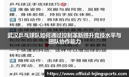 武汉乒乓球队如何通过控制革新提升竞技水平与团队协作能力